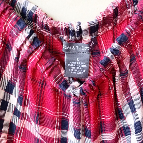 Chelsea & Theodore off the Shoulder Plaid Dress - Picture 3 of 6